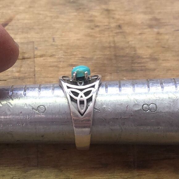 Ring, Sterling Silver and Turquoise Ring, NEW, Handmade, size 7, Kingman Turquoi - Picture 9 of 10